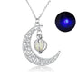 Fashion Moon Natural Glowing Stone Healing Necklace Women Gift
