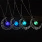 Fashion Moon Natural Glowing Stone Healing Necklace Women Gift