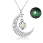 Fashion Moon Natural Glowing Stone Healing Necklace Women Gift