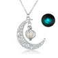 Fashion Moon Natural Glowing Stone Healing Necklace Women Gift