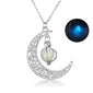 Fashion Moon Natural Glowing Stone Healing Necklace Women Gift