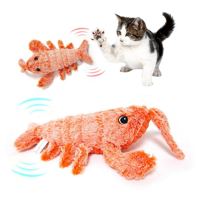 USB Charging Simulation Lobster Funny Cat Plush Pets Toy